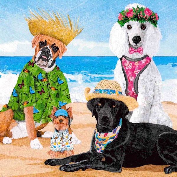 Dogs‘ Beach Party Lunch-Servietten 33x33