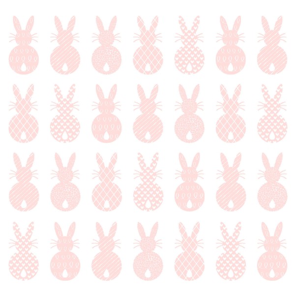 Pure Easter Rabbits rosé Lunch-Servietten schwarz 33x33 cm
