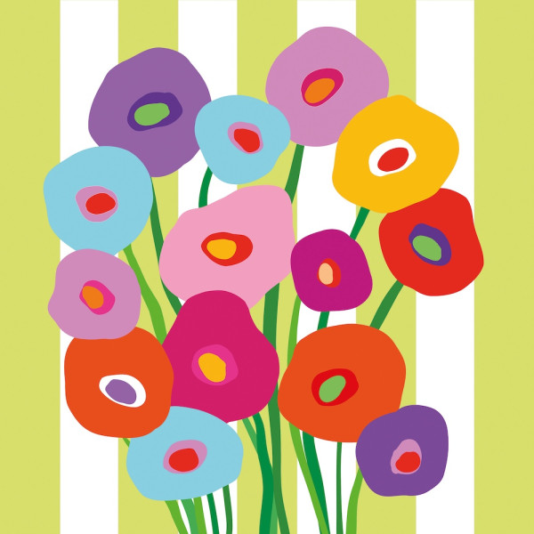 Super Bouquet vert Lunch-Servietten 33x33 cm