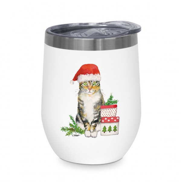 Christmas Kitty Edelstahl-Thermo Becher