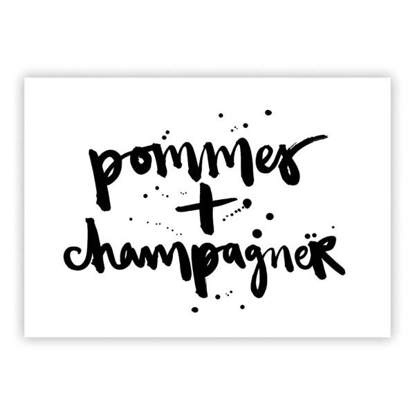 Pommes + Champagner Postkarte