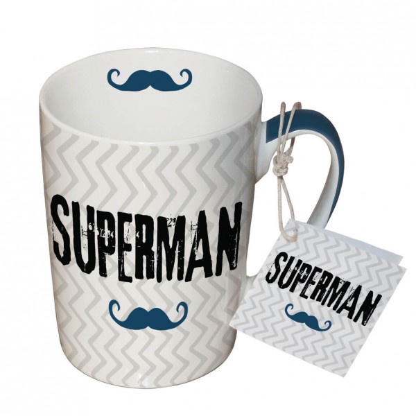 Superman Porzellantasse Tasse Henkelbecher 350ml
