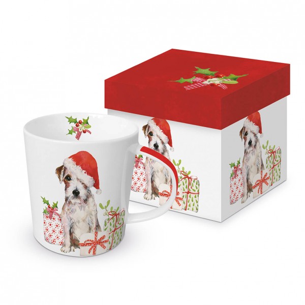 Christmas Pup Tasse / Henkelbecher in Geschenkbox 350ml New Bone China