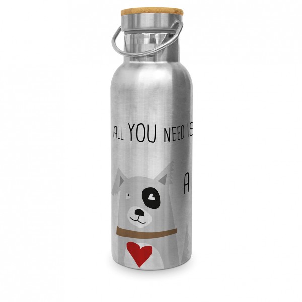 Love and Dog Edelstahl-Trinkflasche 500ml