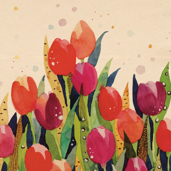 Tulip Splash Lunch-Servietten 33x33 cm