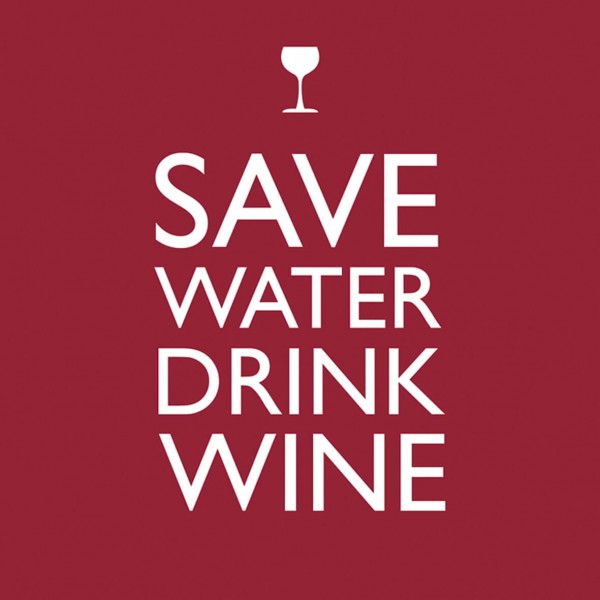 Save Water Drink Wine Lunch-Servietten 33x33 cm