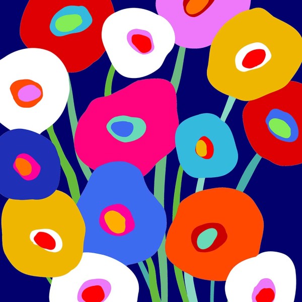 Super Bloom blue Lunch-Servietten 33x33