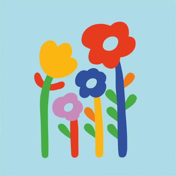 Super Flowers turquiose Lunch-Servietten 33x33 cm