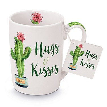Hugs & Kisses Porzellantasse Tasse Henkelbecher 350ml