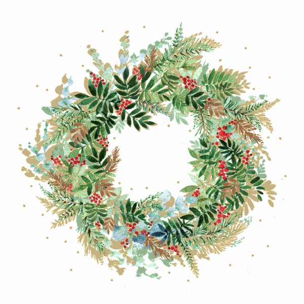 Christmas Hill Wreath Cocktail-Servietten 25x25 cm