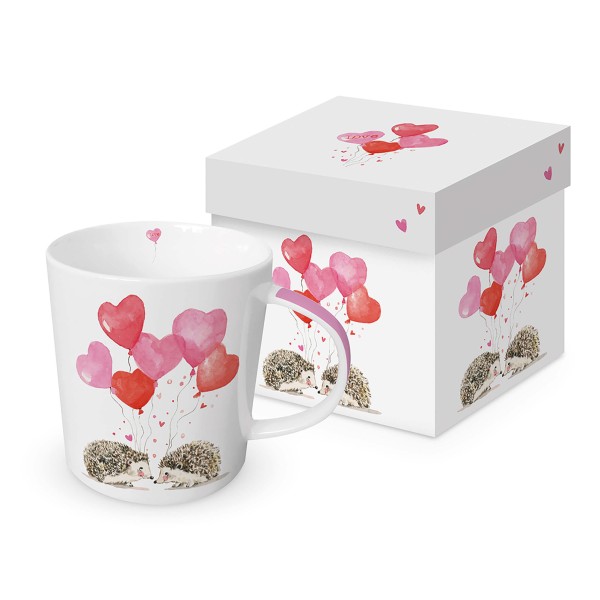 Hedgehogs in Love Tasse / Henkelbecher in Geschenkbox 350ml New Bone China