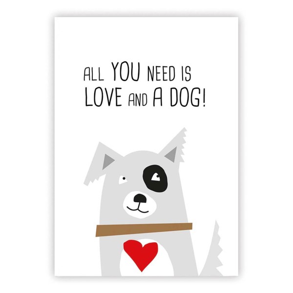 Love and Dog Postkarte