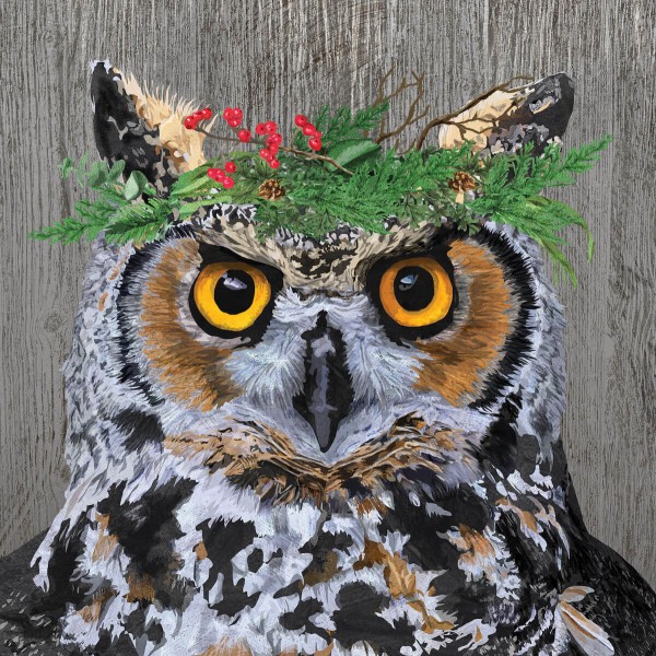 Winter Berry Owl Lunch-Servietten 33x33 cm