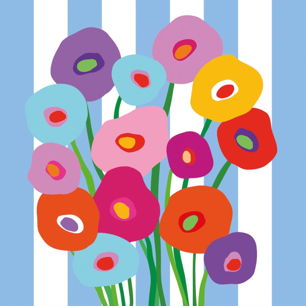 Super Bouquet bleu Lunch-Servietten 33x33 cm