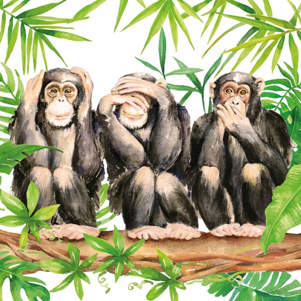 Three Apes Lunch-Servietten 33x33 cm