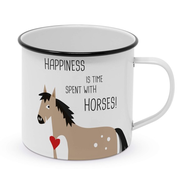 Happiness & Horses Metalltasse Metallbecher 400ml