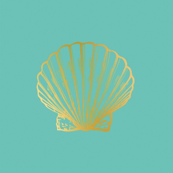 Golden Shell aqua Lunch-Servietten 33x33 cm