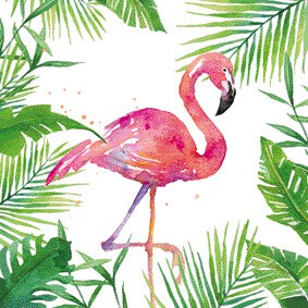 Tropical Flamingo Cocktail-Servietten 25x25 cm